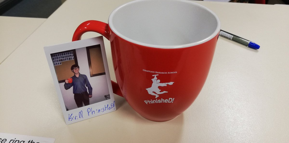 KSukhoverkov's tweet photo. Four years of hard-work and this red mug is finally mine! Thesis submitted!! PhinisHeD!!! #SMS #PEB #jmylne https://t.co/XrWaU23UOn