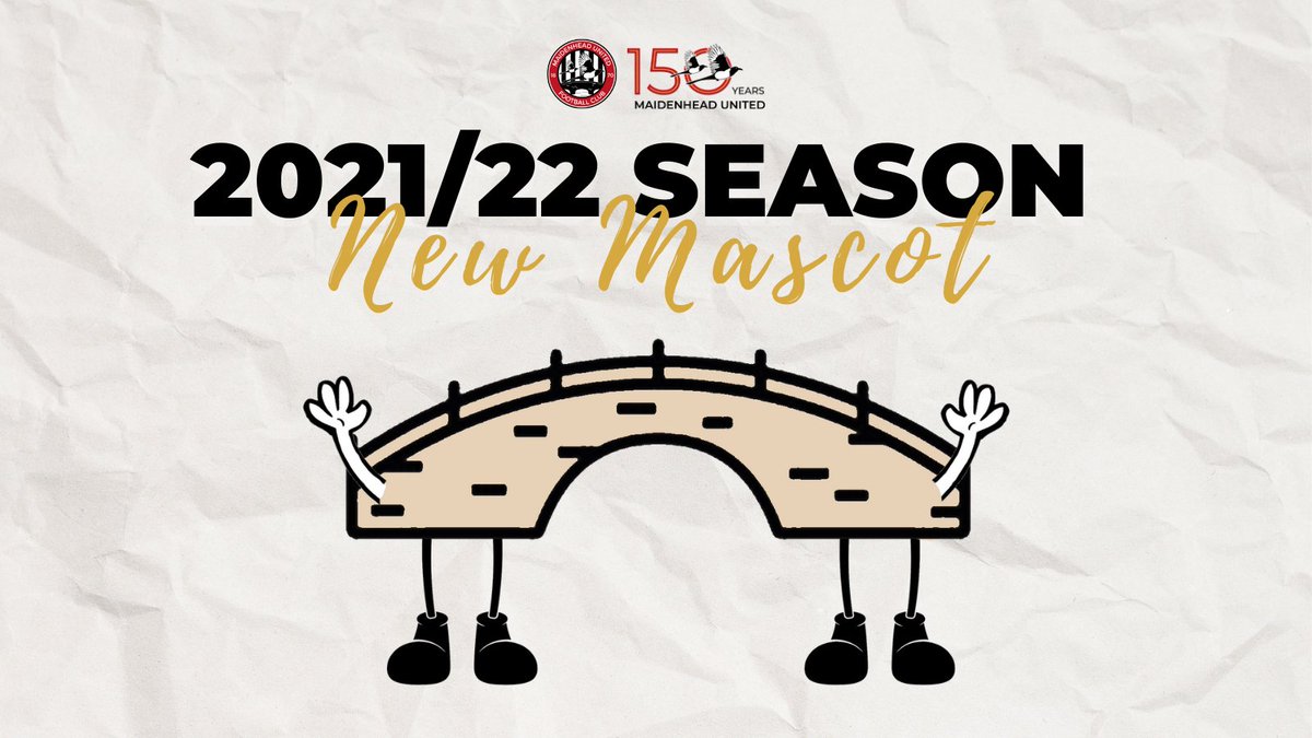 MUFCYorkRoad's tweet photo. 🚨 We are delighted to share our new two-man mascot for next season. 

Celebrating the history of our club and the town with our very own Maidenhead Bridge.

#WeAreMaidenhead https://t.co/iJoKB0CmbI