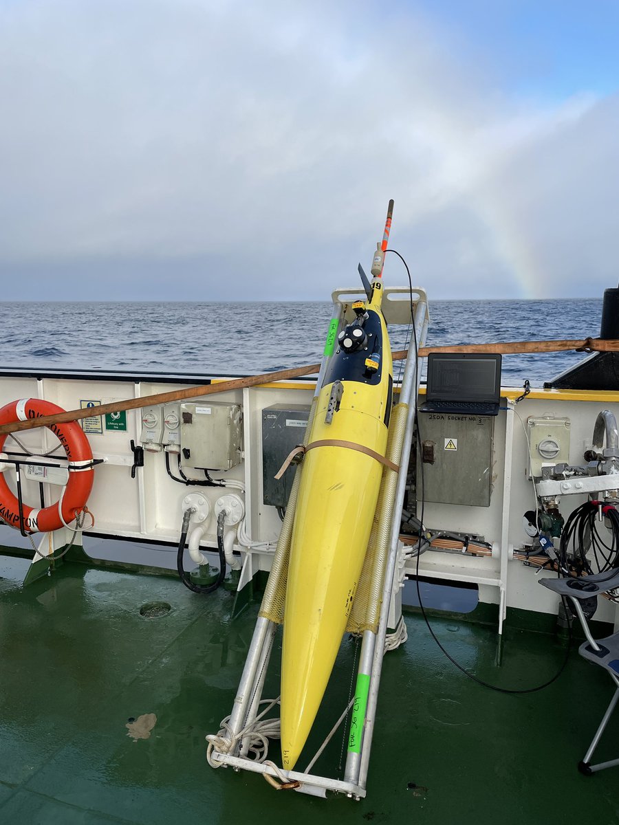 What a great morning with a nice rainbow to do some pre-deployment @seaglider checks ahead of the @NASAOcean @GOCARTcarbon @AAiFADO mission during #DY130 on board #RRSDiscovery at the @PAP_observatory