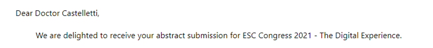 SilCastelletti's tweet image. I have just submitted my #ESCAbstract to the #ESCCongress... Have you submitted your work? You have just 2 hrs to go!!