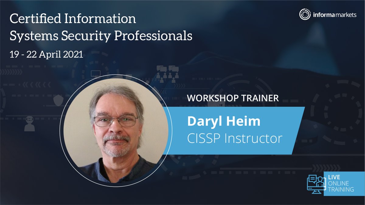 IM_Conferences's tweet photo. Informa Markets in India is delighted to welcome Mr. Daryl Heim, an experienced CISSP Instructor having more than 35 years of experience. 
click https://t.co/lfpX9Al5dU to Know more https://t.co/QL2ZlCsYFM