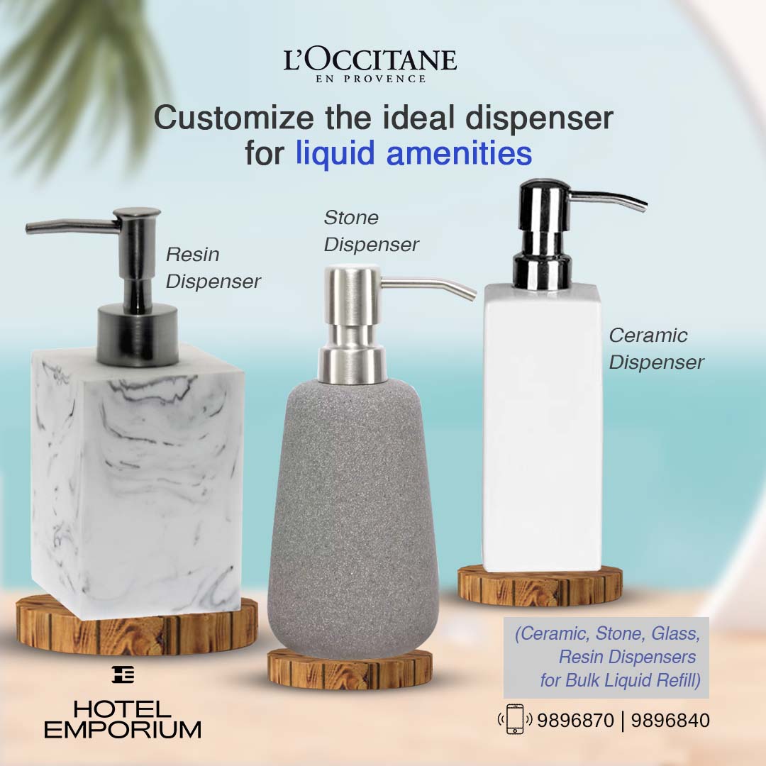 HotelEmporiumMV's tweet image. The ideal dispensers for your resorts and guesthouses to create that luxury feel for your guests. #ECOsolution
Available in: Ceramic, Stone, Glass & Resin Dispensers for Bulk Liquid Refill
#HotelEmporium #HotelEmporiumMaldives #EcoFriendly #ResortAmenities #HotelAmenities