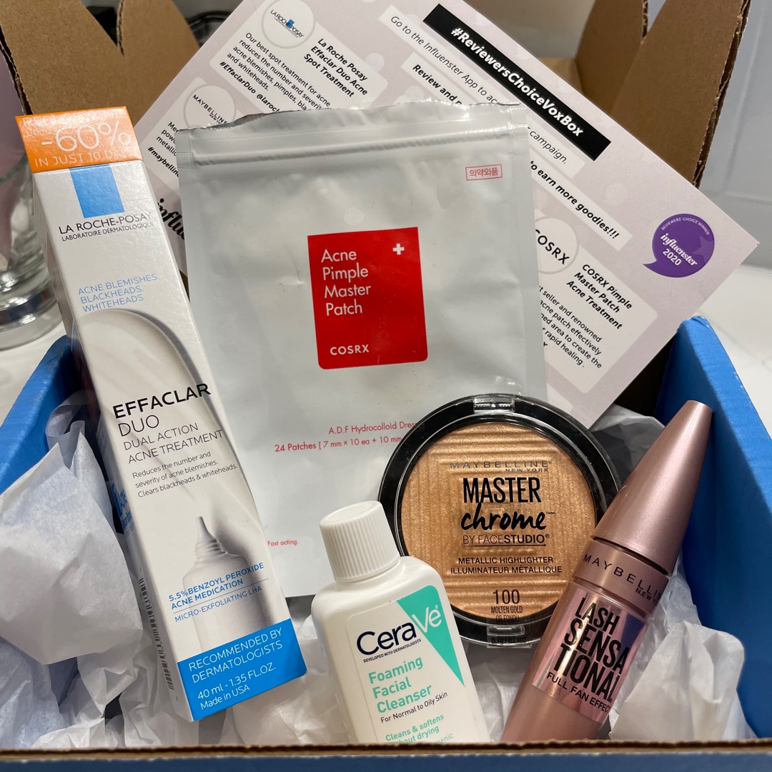 I received all of these goodies for *free* from Influenster and the brands. Thanks, #EffaclarDuo #GetCeraVeClean #maybellinexinfluenster #pimplepatch #ReviewersChoiceVoxBox #complimentary <a href="/larocheposayusa/">La Roche-Posay USA</a> <a href="/CeraVe/">CeraVe</a> <a href="/Maybelline/">Maybelline New York</a> <a href="/cosrx/">COSRX</a> <a href="/Influenster/">Influenster</a> ❤️