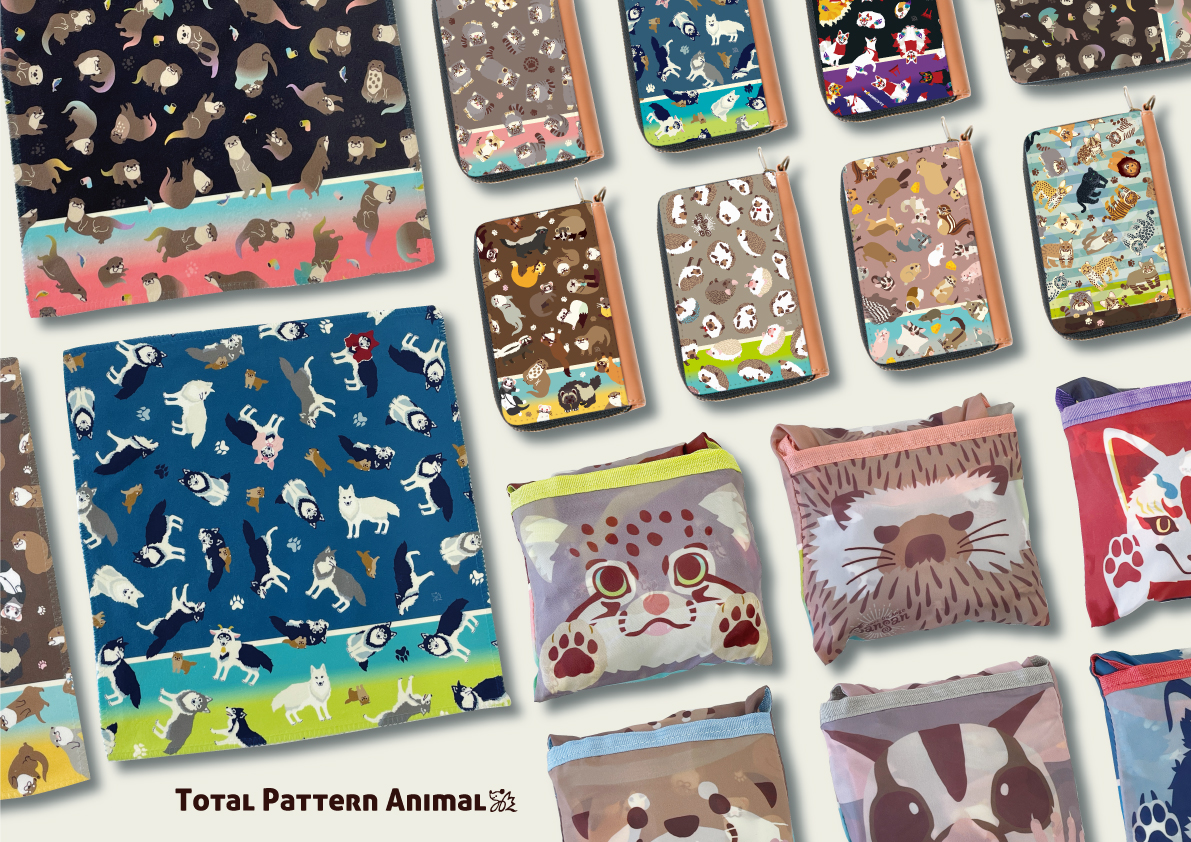 yamuretsu's tweet photo. 🐾新作🐾

Total Pattern Animal

様々な動物の総柄アイテムをデザインしました🐾

　#オオカミ　#お狐様　#カワウソ　#ハリネズミ　#フクロモモンガ　#フェレット　#ハダカデバネズミ　#スナネコ　 #ホワイトタイガー　#ラッコ #げっ歯　#ネコ科 https://t.co/KJXLU7cZ8k