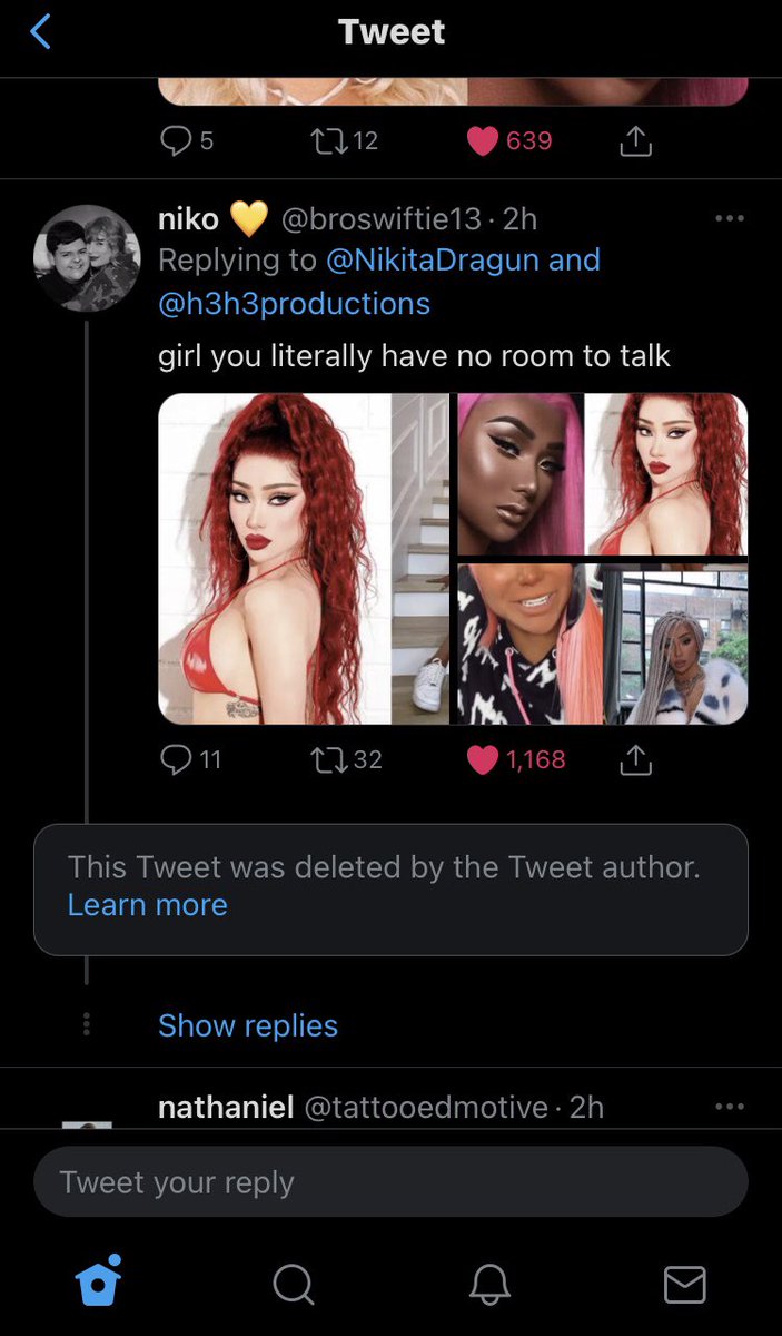 khatk7's tweet photo. @NikitaDragun @trishapaytas She really be deleting top comments ahahah girl just admit u lost pleasee save urself the embarrassment LOL guys im out here getting second hand embarrassment for u https://t.co/d2zRwkW4cG