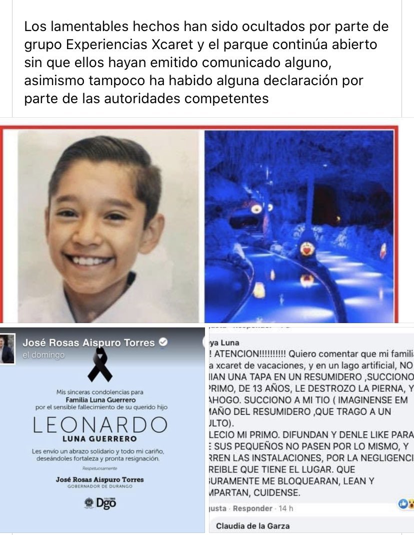<a href="/CarlosJoaquin/">Carlos Joaquín</a> @sedeso_qroo Espero resuelvas esto rápido también necesita TODA LA ATENCIÓN. EN CDMX cuando sucedió la muerte en el parque de la Feria de Chapultepec, el gobierno CERRÓ DEFINITIVAMENTE el parque. ES LO JUSTO. Lo harás? #JusticiaParaLeo <a href="/CarlosJoaquin/">Carlos Joaquín</a>