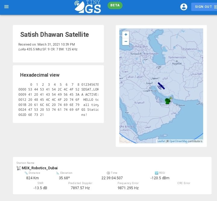 judhi's tweet photo. Excited to see the message sent by @scott23192 from US traveled the world on #SDsat of @SpaceKidzIndia received by @tiny__GS groundstation @MiddlesexDubai Robotics Lab hours later.
#iot #satellite #Robotics #lora https://t.co/kkQVnqGGWU