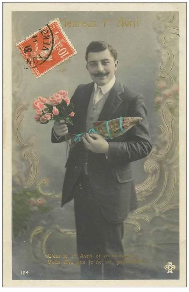 Philatimbre_fr's tweet photo. 📆 1er avril : Poisson d'avril 🐠🐟 #PoissondAvril #Avril #Poisson #Philatimbre #UnJourUnTimbre #OneDayStamp
📌 Carte postale ancienne POISSON D'AVRIL. Homme Fleurs et chocolats 1911 https://t.co/AxMcfqh1kO