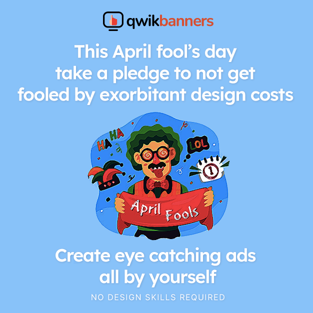 qwikstudiostech's tweet photo. This #AprilFoolsDay do not be fooled by exorbitant design costs. Create banners all by yourself, simple #DIY No design skills required. #QwikBanners https://t.co/ImaTfx0GyQ