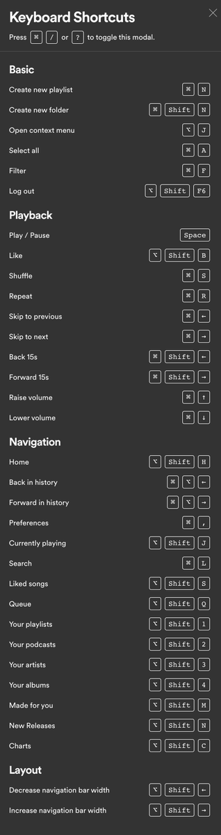 #NewSpotify  #ProTip: use ⌘-? to bring up the new in-app keyboard shortcuts!