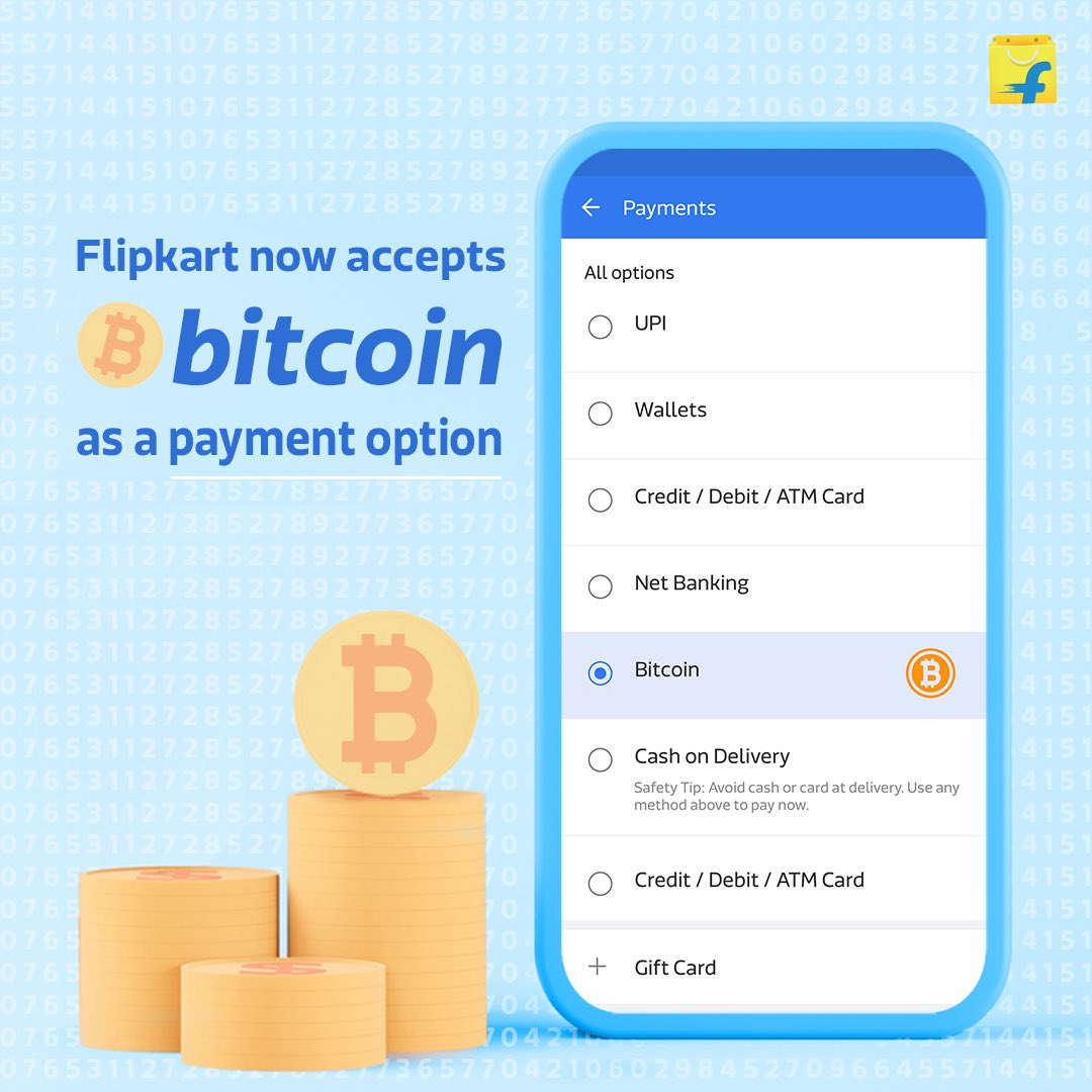 PritamCrypto's tweet photo. Flipkart now accept Bitcoin as a convenient mode of payment

https://t.co/gW6kIwF1H7

#blockchain #makemoneyonline #bitcoin #forex #bitcoinmining #HYIP #passiveincome #makemoneyonlinefast #workfromhomejobs #5NairaforOneDollar https://t.co/JAlveLDZDL
