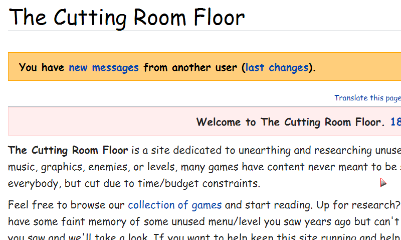 The Cutting Room Floor Cuttingroomwiki Twitter