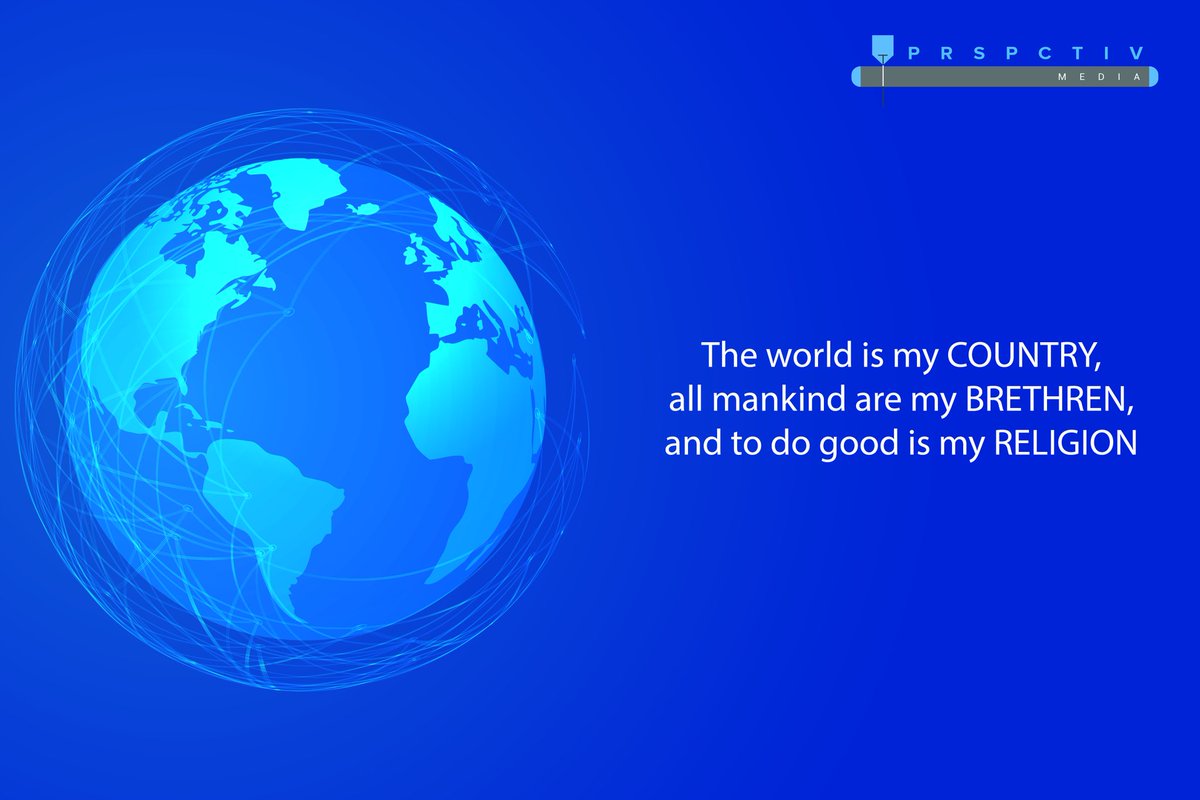 The world is my COUNTRY, 
all mankind are my BRETHERN, 
and to do good is my RELIGION. #world #posterdesign #poster #blueworld #quotesaboutworld #country #religion #quotesaboutcountry #illustration #creativity