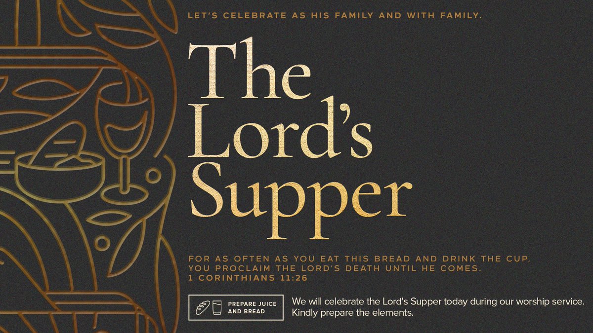 CCFmain's tweet photo. On April 4, 2021 we will celebrate the Lord’s Supper with our households during our livestream services. Kindly prepare the elements (i.e., bread, juice) for your family.

Bookmark the livestream for this Sunday's service here: https://t.co/bHtIrVUo4D https://t.co/qcKAcGRtgb