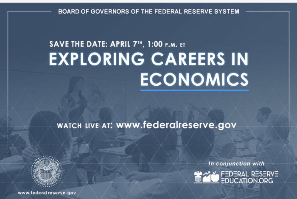 The federal reserve is holding a virtual event for those looking to pursue a career path in economics with them! 

#FederalReserve
#FedEconJobs