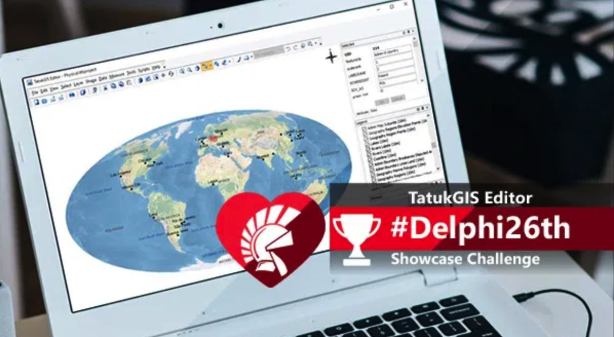 TatukGIS's tweet image. Embarcadero Features TatukGIS Editor Application #DELPHI26TH   dlvr.it/Rwn8ng