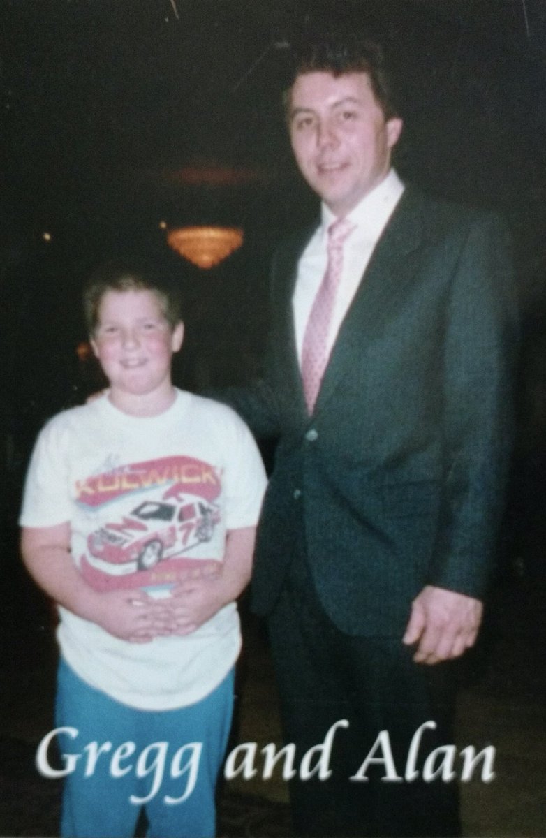 GreggMcKarns's tweet image. Alan Kulwicki winning @MISRacing (Capital) #ARTGO and him with a young fan (me) after winning the 1986 @nascar Rookie of the Year. #underbird