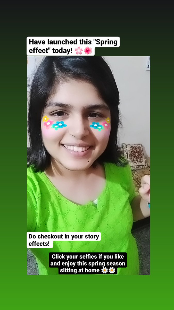 SrishtyBanga's tweet photo. Hello people,🤝
Tried and launched this new "Spring Effect" filter on @instagram 😍
https://t.co/lVR9elTzR1

Try it out!🙈
Enjoy the spring season 🌸🌼

(Not a fan of filters though, but it was worth trying😌)

Thankyou @SparkARStudio 💯

#instagram #filter #springeffect #design https://t.co/HEwWFrZPnA