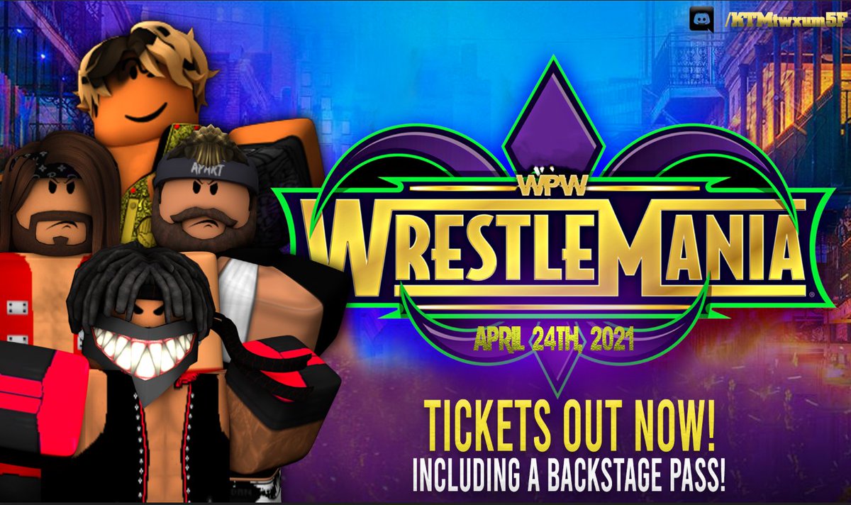 WPWMedia's tweet photo. IT'S OFFICIAL!
The WPWMania 6 TICKETS are OUT NOW!
For a chance to redeem one for FREE, just enter the server above!
πΈ ; @ThaPlatypus, #CJStyles, @Its_ClassyRBLX &' @WooBack_KidNah
#WPWMania6 https://t.co/4cvhMQ1cHZ