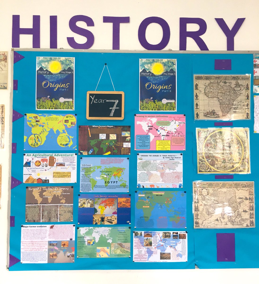 judithperera's tweet photo. Display boards being prepped to welcome back @BSColomboLK students in mid-April. Year 7 digital mapmaking projects on display! 🌏🌍🌎 #Neolithic #newcurriculum #hybridlearning #endofterm @BSC_SSHistory https://t.co/d0I68pJBYf