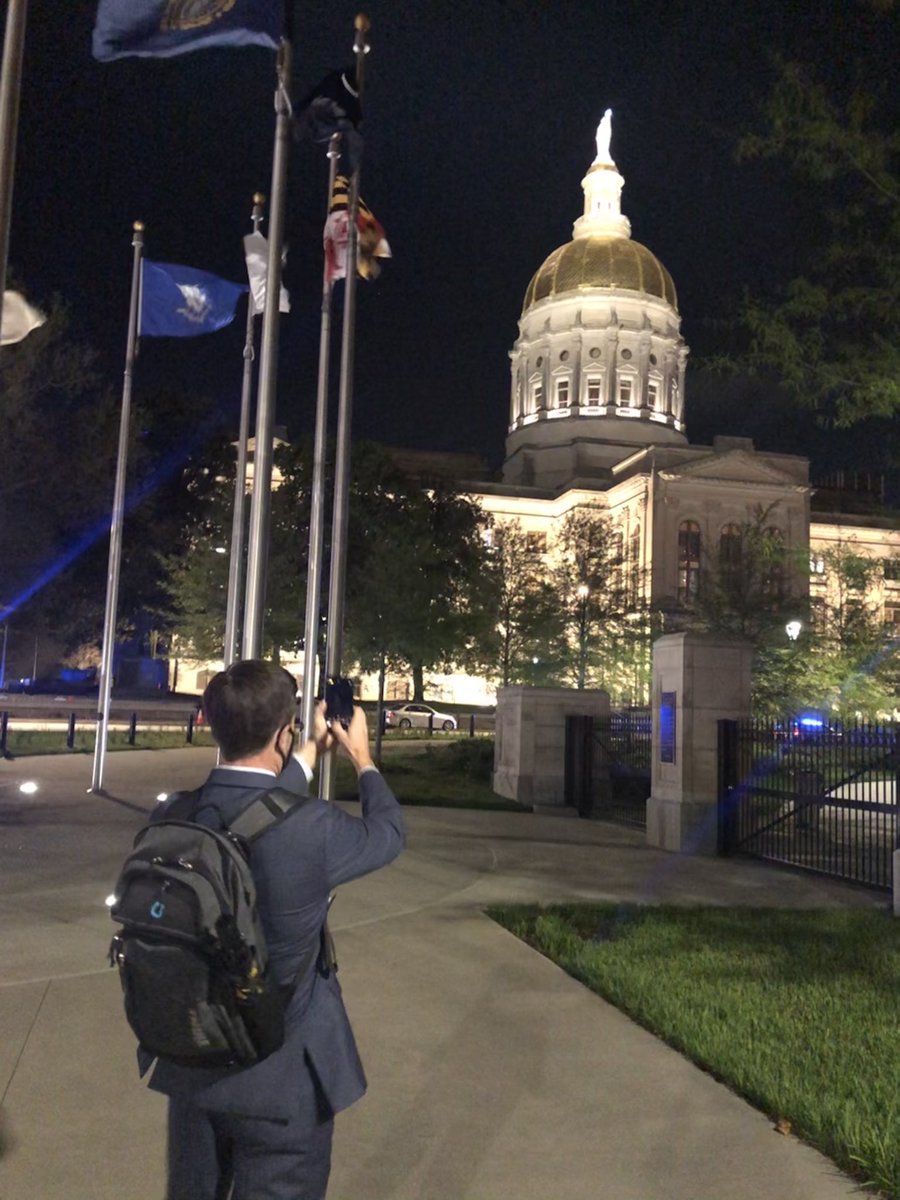 BrandeeBickle's tweet photo. Using a photo of a photo taker (& neighbor) as my #SineDie art submission. It represents the voyeuristic nature of lobbying & watching other lobbyists for lobbying intel. And a special #thankyou you to #gapol for passing #lowthc bill given Congress’ #safebankingact !!! https://t.co/iMbBGRh48b