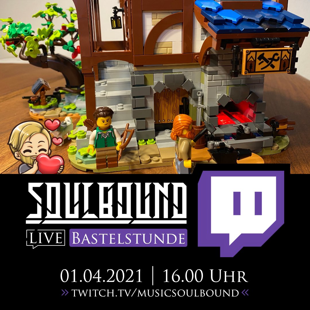 Heute ab 16:00 ist wieder Legotag mit unserem Sänger Johnny auf Twitch angesagt. Kommt vorbei. #lego #twitch #twitchaffiliate #twitchstreamer #klemmbausteine #twitchstream #soulbound