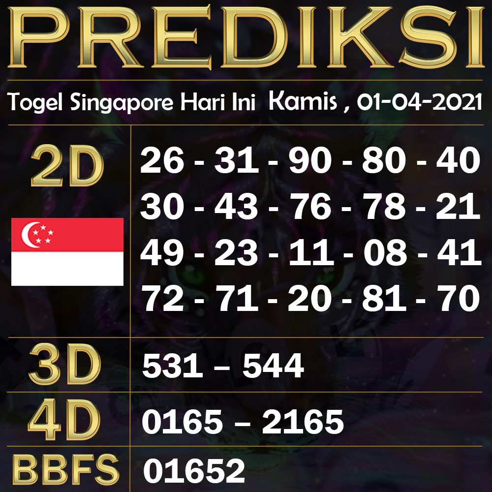 Winslot On Twitter Prediksi Togel King4d Singapore Sgp Hari Ini Kamis 01 04 2021 Https T Co Vta0xzthwl 2d Sgp 26 31 90 80 40 30 43 76 78 21 49 23 11 08 41 72 71 20 81 70 3d 531 544 4d 0165 2165 Bbfs 01652