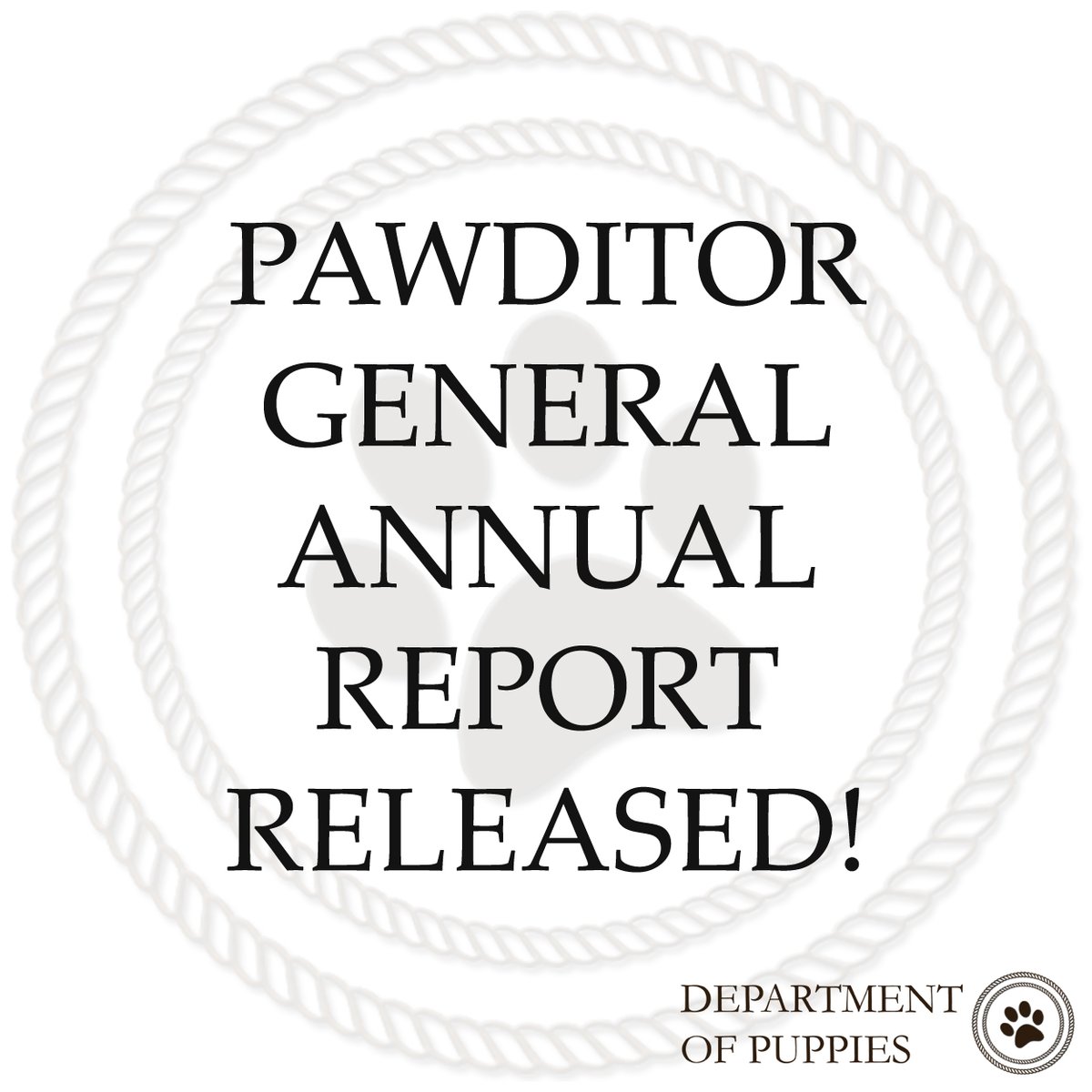 deptofpuppies's tweet photo. Following the release of the Pawditor General's annual report, the Department of Puppies is pleased to see pawsitive assessments across the board. Additional details will be shared in future posts. https://t.co/muwK1cgMga