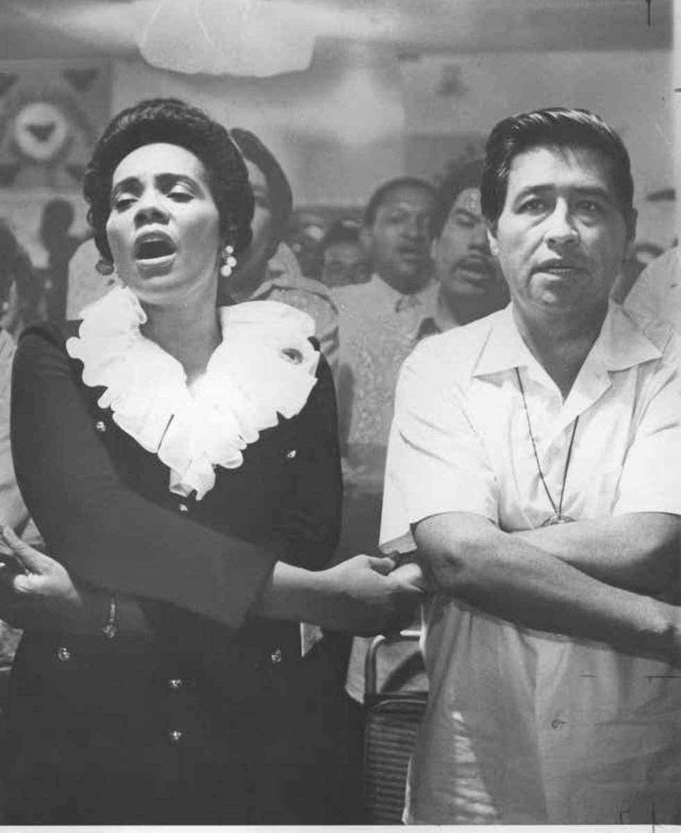 DrKingTina's tweet photo. The stories we didn’t read and hear about! Coretta Scott King supported Cesar Chavez and visited him in prison in Dec. 1970 regarding the NFWA movement! There was no black and brown divide, it was solidarity ❤️.
#QueenCoretta
#CesarChavez
#BlackBrownPride
#Unitywork https://t.co/62bjtozeal