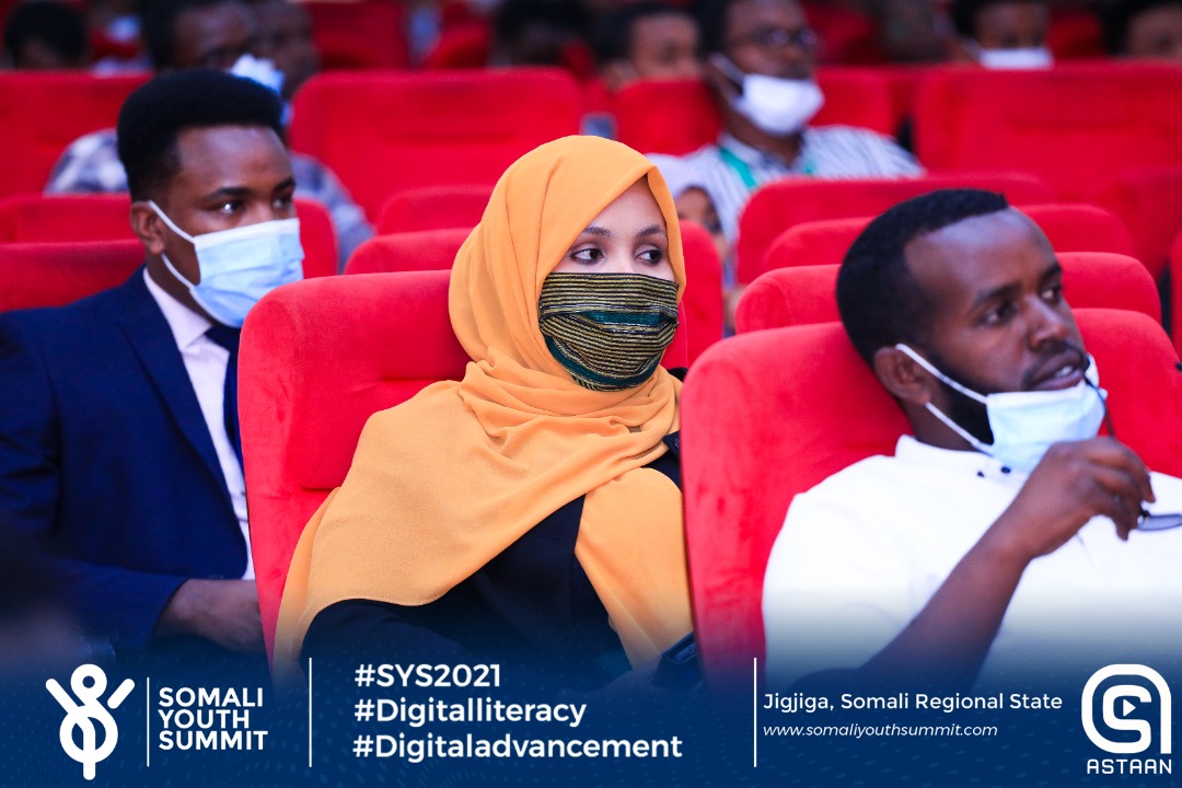 SY_Summit's tweet photo. Day 2 of Somali Youth Summit is kicking off in Qaryaan Dhoodaan Hall in Jigjiga City.

#sys2021
#DigitalAdvancement
#ditigalliteracy
#techsummit 
#Jigjiga
#DDS https://t.co/WVehz6jZZK
