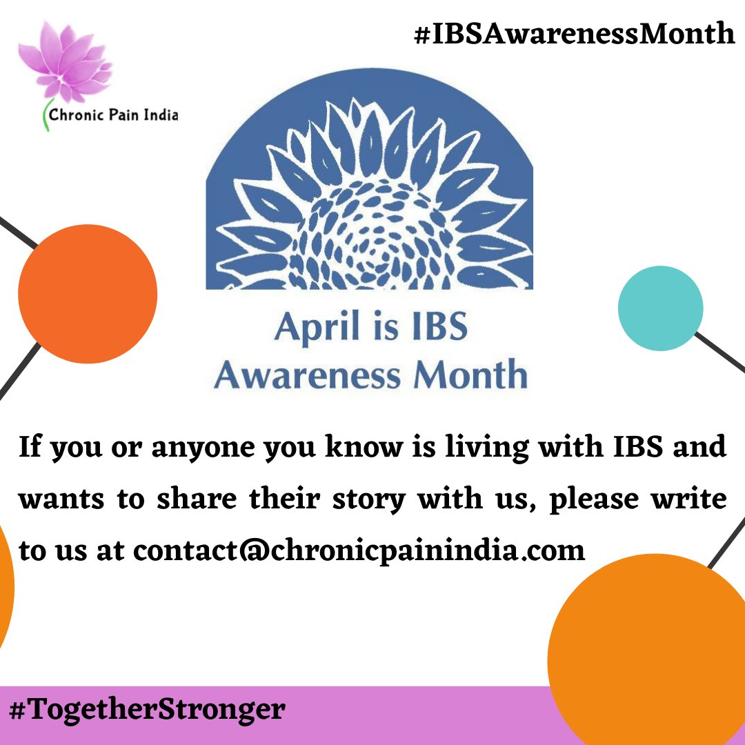 #DidYouKnow - April is #IBSAwarenessMonth.

Write to us at contact@chronicpainindia.com to share your story.

#ChronicPainIndia #TogetherStronger #Shareyourstory #ChronicIllness #ChronicPain #CPIsays