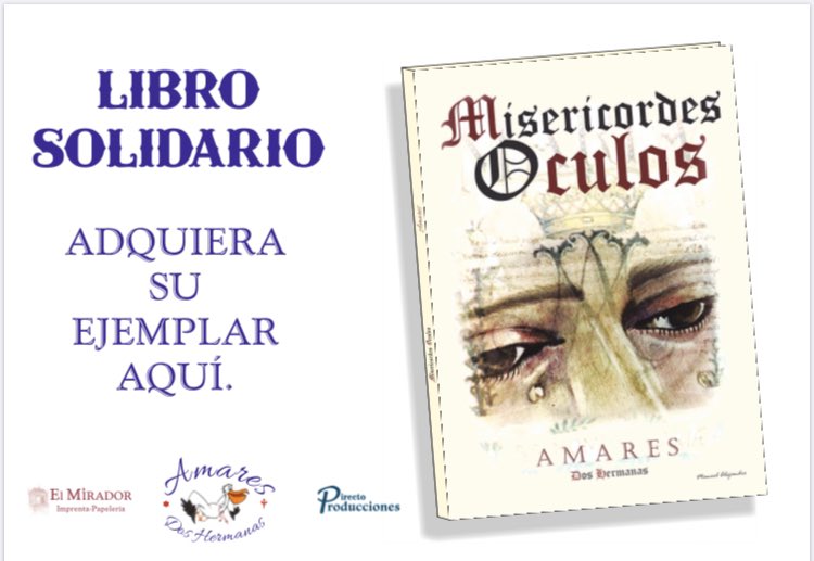 Amares2H's tweet photo. 📣📣📣 RECORDATORIO 📣📣📣

Recuerda que puedes aprovechar la visita a nuestras hermandades para adquirir nuestro segundo libro solidario dedicado a las dolorosas de la ciudad. 📚

Precio: 10 €.

Beneficios: Cáritas parroquiales de Dos Hermanas.

¡¡¡GRACIAS por colaborar!!! 👏🏻🎩 https://t.co/HiDkMUUqZy