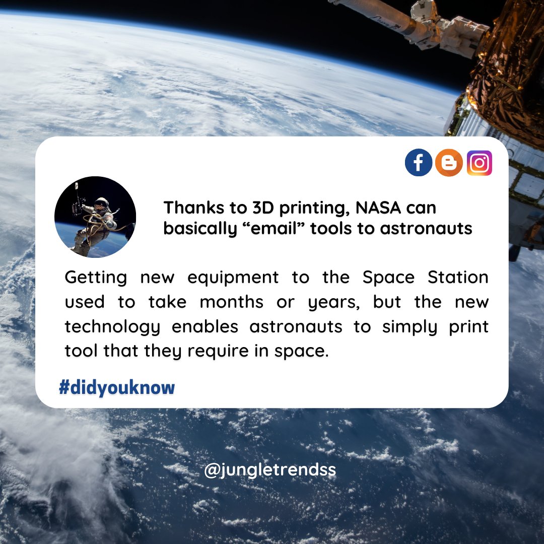 jungle_trends's tweet photo. In this endless virtue of competition reason for such speedy and comfortable regularities is Technology, how easy our life has become!!
@NASA
@isro
#DidYouKnow #NASA #technology #spacetools #tech https://t.co/OnfSp2qexF