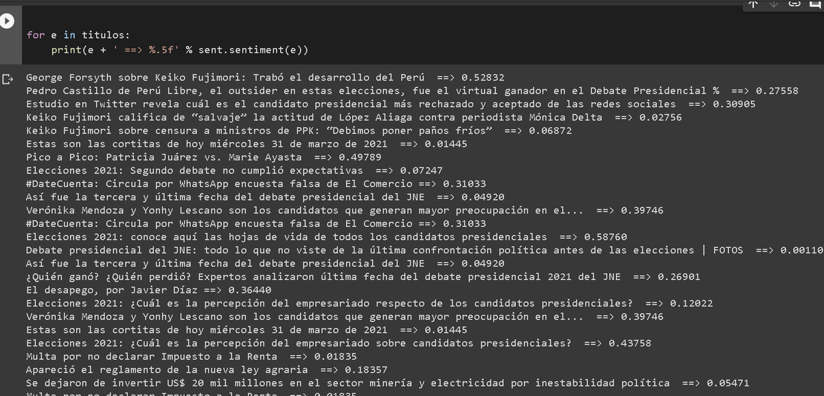camotefritoo's tweet image. tenía una hipótesis sobre las noticias y análisis de sentimiento (ya se imaginan maso)
Bueno, no salió jajaja F
Me voy a dormir
#aprendiendopython
