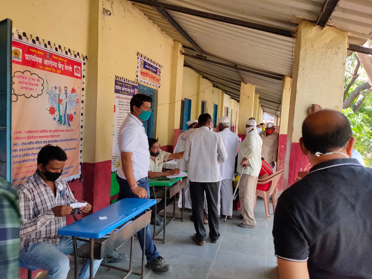 NirmuktF's tweet photo. Our #CovidVaccination drive is in full swing today at #Perne - #Maharashtra . Our team is successfully mobilising the citizens, helping with the registrations, ensuring #SocialDistancing and assisting the authorities with #crowdmanagement 
#getvaccinatednow #PuneFightsCorona https://t.co/tUJgFcJgy4