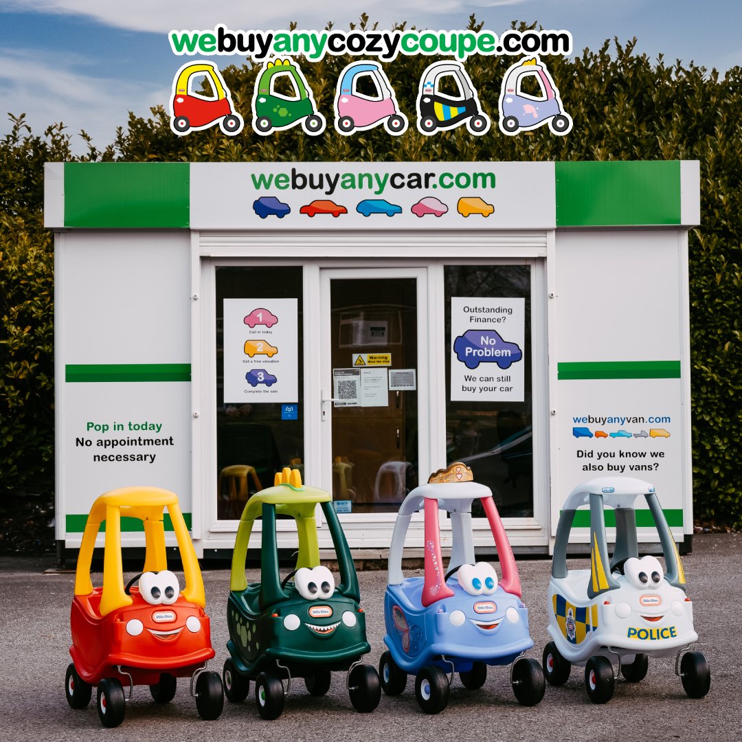 webuyanycar's tweet photo. It’s official! We’ve joined forces with @littletikesuk to give your old Cozy Coupes a new home 🚗

Tag someone with a Cozy Coupe to sell and visit https://t.co/tYonrCPUm8 for a free valuation 💲 #WeBuyAnyCozyCoupe

Follow the action at @wbacozycoupe 🙌 https://t.co/hNWeq2ISlL