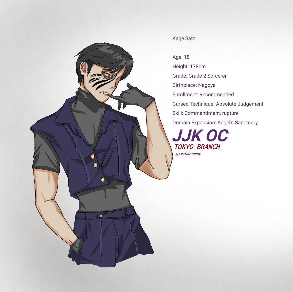hiatus on Twitter: "I've seen some artist doing their jjk oc's so here's  mine!! #JujutsuKaisen #JJK #jujutsukaisenoc https://t.co/IC2niIlwqu" /  Twitter