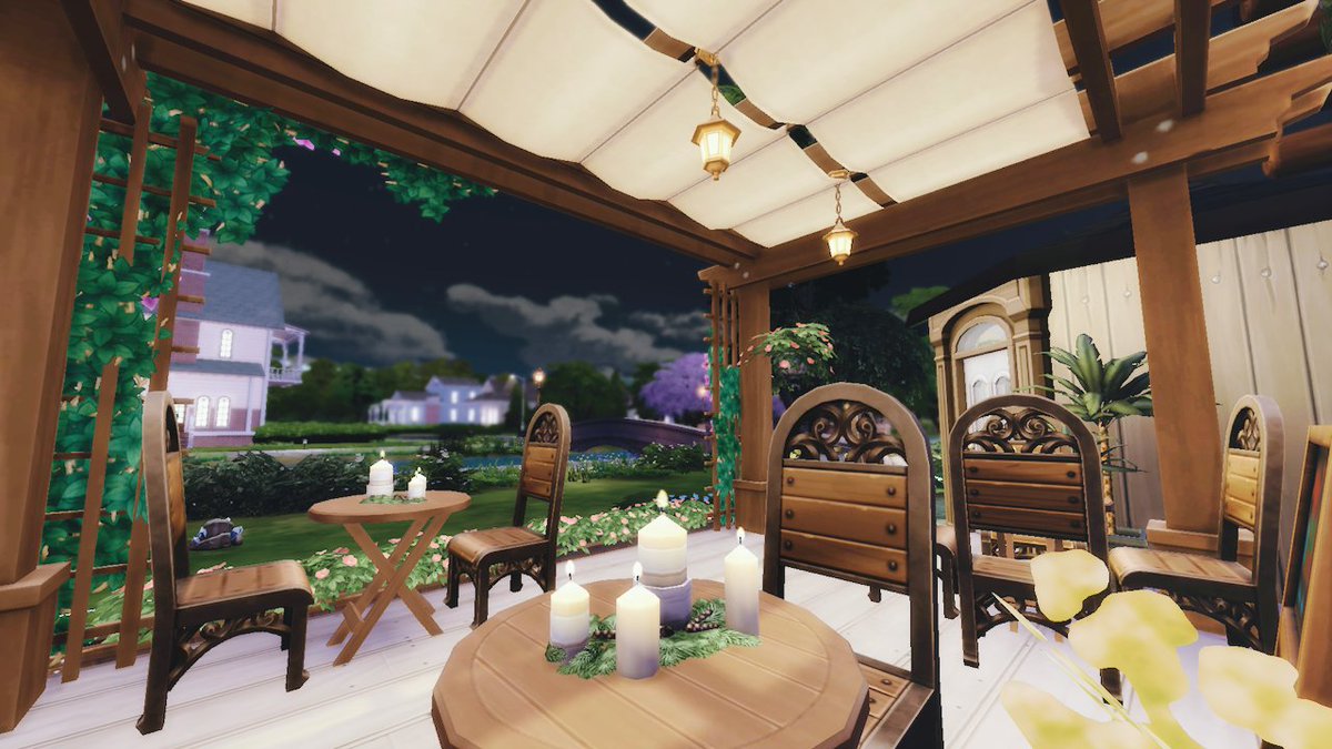 maiamakesims's tweet photo. Care for a date night on Willow Creek? 🌌🌲

Baker's Cottage is up on the gallery! My ID is MAIAmakes ☺️

Watch the build at MAIA makes: https://t.co/h8IEVIusPD #TheSims4 #ShowUsYourBuilds #SSYshare #TS4 #SimsCommunityShare https://t.co/iSmsCN2mod