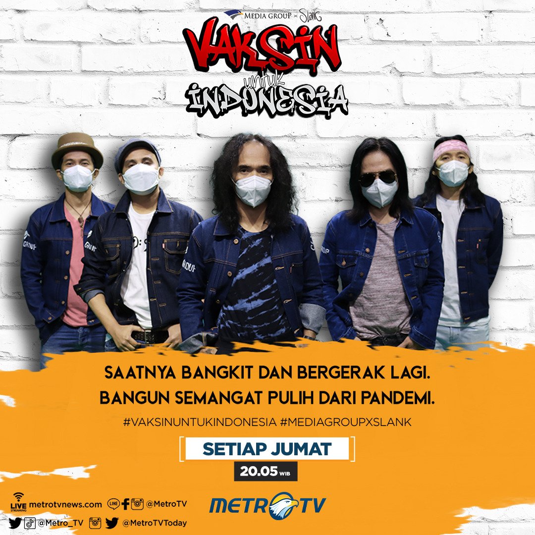 medcom_id's tweet photo. Kini saatnya bangkit dan bergerak lagi. Ayo kita bangun semangat pulih dari pandemi, bersama #VaksinUntukIndonesia @slankdotcom #MediaGroupXSlank!
Saksikan setiap hari Jumat, pukul 20.05 WIB hanya di @Metro_TV
#slankersindonesia #slankers #slankdotcom #slank https://t.co/o25Q6wCzoM