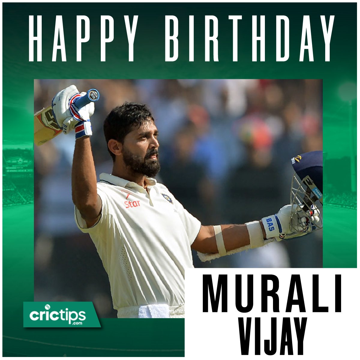 Let\s wish India\s star cricketer Murali Vijay a very Happy Birthday.    