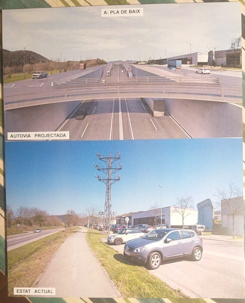les_valls's tweet photo. No és una variant, és una autovia i en aquesta modelització que hem fet ens mostra a quin tipus d'infraestructura ens estem oposant. Ens cal això a Olot on la majoria del trànsit és intern? És el volem dins un Parc Natural? Pensem-hi abans no sigui tard! Aixi serà al Pla de Baix. https://t.co/pyfOVSvztg