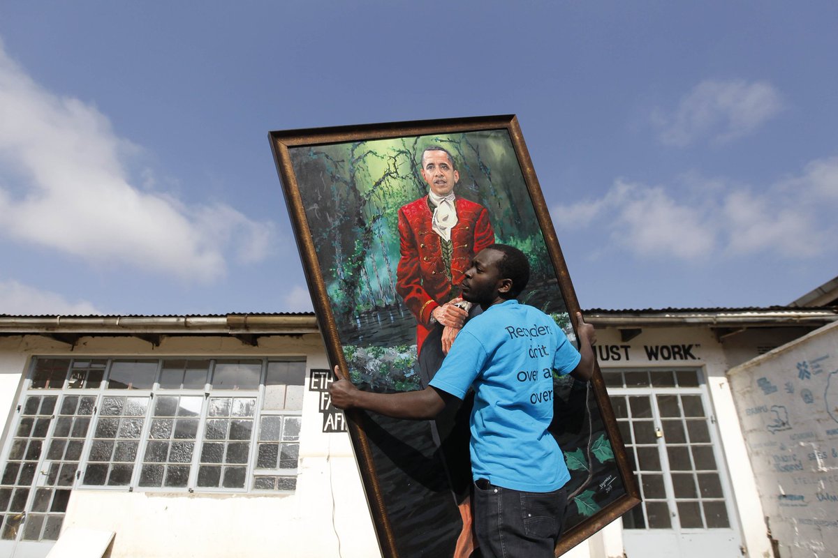 120x180cm oil & acrylic on canvas.
#obama #obamaportrait #obamas #gallery #godownarts #sarahobama  #painting #yegonizer #nairobicbd #michelleobama