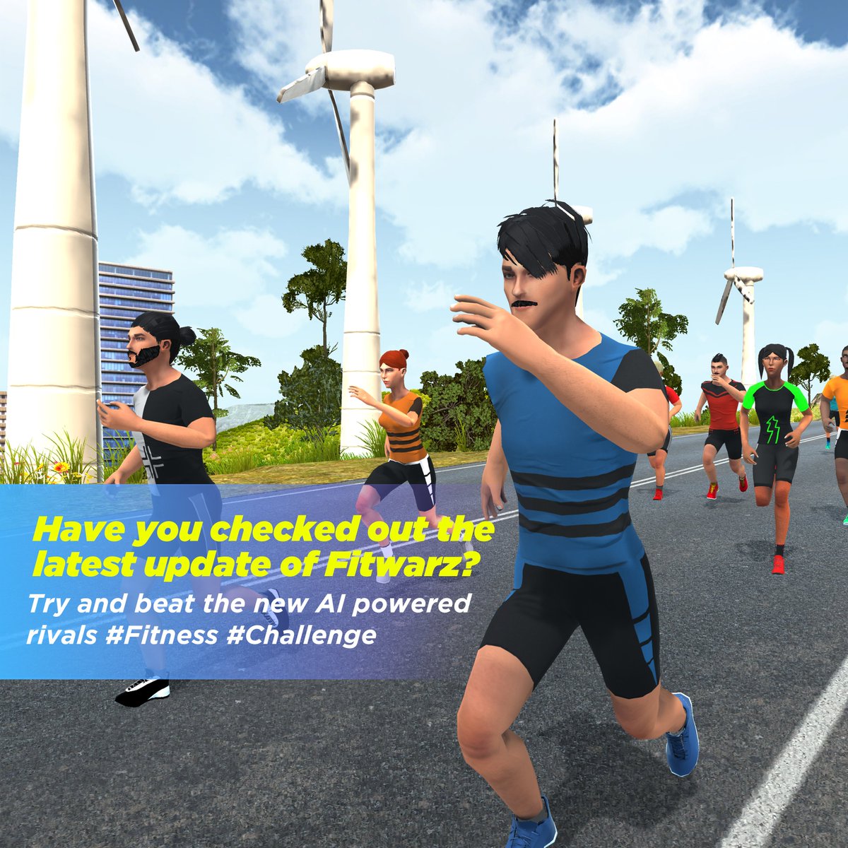 fitwarz's tweet photo. The heat of the season is rising &amp; so is the level of challenge on Fitwarz with its new update. Now run or pedal with the new AI-powered Smart Players &amp; get a straight, head-on competition. 

Download link in Bio

#Fitwarz #FitnessGaming #cycling #virtualrun #virtualracing https://t.co/pBCo1OEO3f