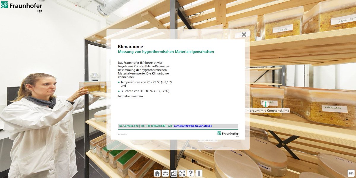 Fraunhofer_IBP's tweet photo. Neue 360°-Einblicke in das #FraunhoferIBP: Besuchen Sie jetzt auch unser weltweit einmaliges Freilandversuchsgelände, das Mixed Reality Experience Lab oder das feuchtetechnische Labor. https://t.co/0VihoMGcIb #virtuelleTour #360grad https://t.co/722HUCG04j