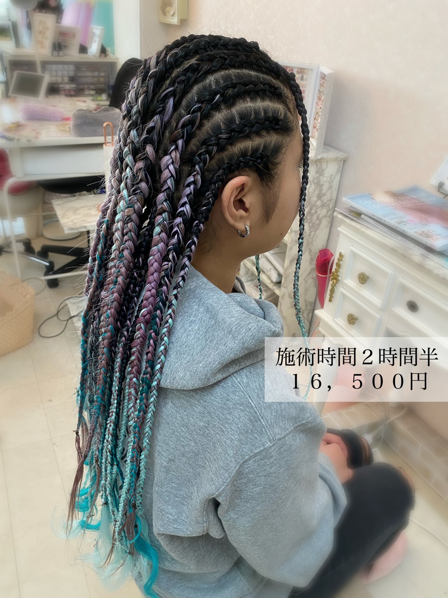 Setsalon Churaku ブレイズヘア ブレイズ 沖縄エクステ 沖縄市エクステ ブラックヘア コーンロウ コーンロウブレイズ ブロックブレイズ ショートブレイズ キッズダンサー ボクサーブレイズ Braids 編み込みエクステ シールエクステ 沖縄市
