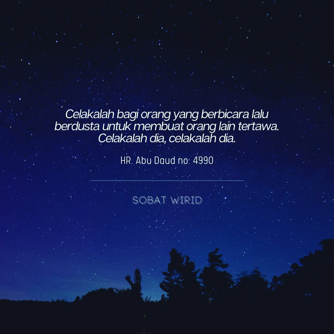 sobatwirid's tweet photo. Tahukah kalian bahwasanya kedustaan akan mengantarkan pelakunya kepada kemaksiatan, sedangkan kemaksiatan akan menjerumuskan pelakunya ke dalam Neraka. Naudzubillah, semoga kita dijauhkan dari April mop yang merupakan budaya kafir ini. Aamiin. https://t.co/cbDnAINRBx