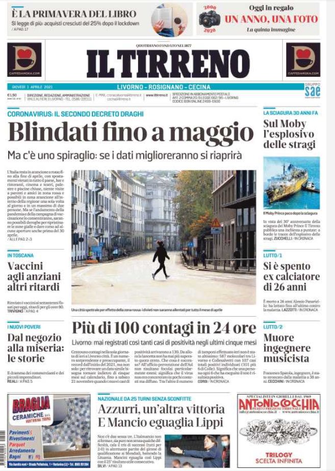 #buongiorno con la #primapagina de <a href="/iltirreno/">Il Tirreno</a> (edizione di Livorno-Rosignano-Cecina) <a href="/TirrenoLivorno/">IlTirrenoLivorno</a> <a href="/cristianomeoni/">cristiano meoni</a> <a href="/guarducciale/">alessandro guarducci</a> <a href="/fedelazzotti/">Federico Lazzotti</a> <a href="/dfastelli/">danilo fastelli</a>
