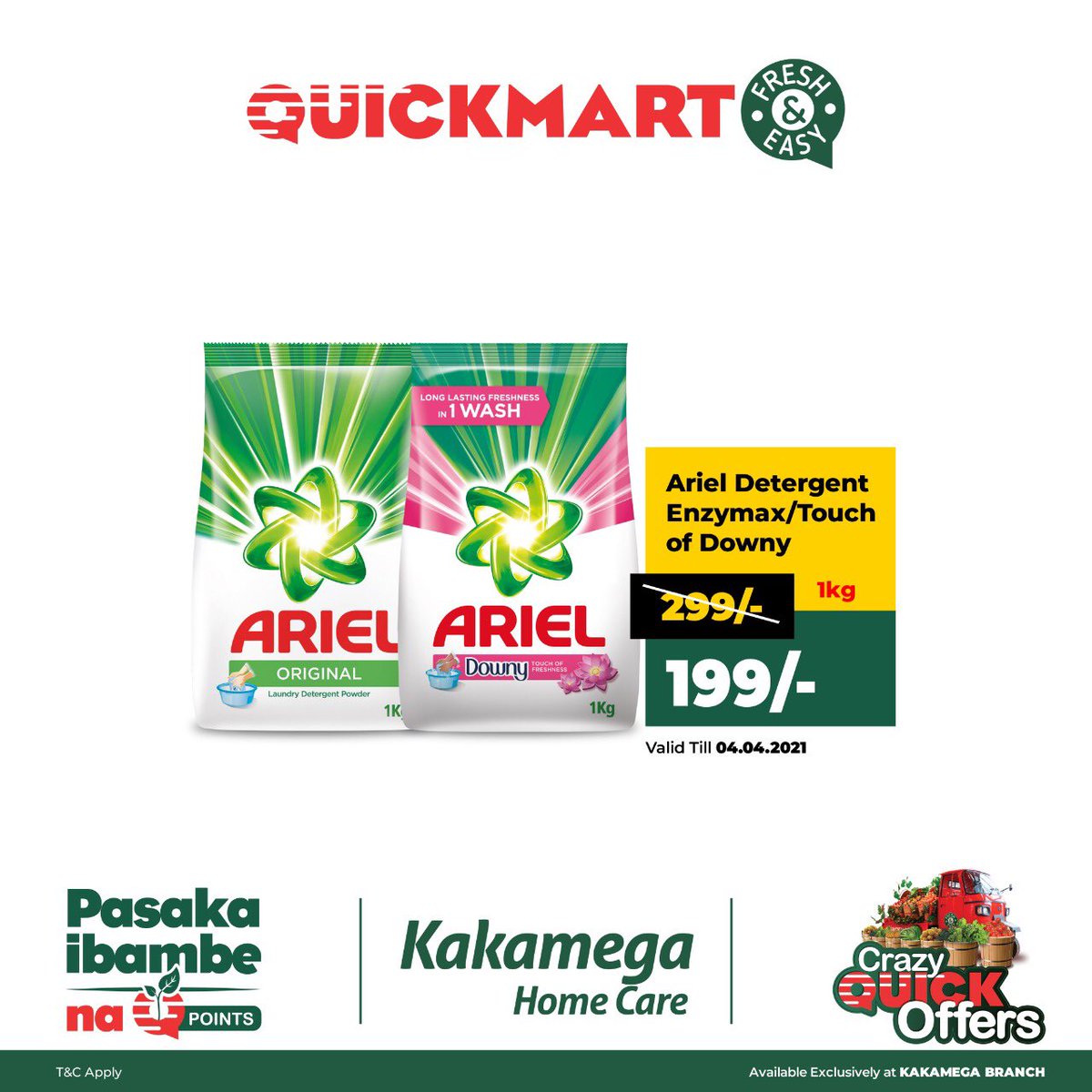 QuickmartKenya's tweet photo. Early Easter treat inafanyika hapa Kakamega!🎉 SUPPER SLASHED prices on a select number of personal na home care items. Too little time, TOO MANY OFFERS! Usipitwe na opportunity ya kusave.
🚩 VALID at Quickmart Kakamega only.
#Quickmart41
#FreshandEasy
#PasakaIbambeNaQuickmart https://t.co/nXbXTC0wBf