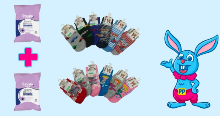 Piovono calzine! Ad aprile fai un ordine da almeno 30 € sul PPStore e ricevi gratis calze antiscivolo + salviette. Scegli tra FANTASIA 1 e FANTASIA 2 e facci sapere nelle note dell'ordine quali calzine vuoi ricevere! bit.ly/3sIpzrs