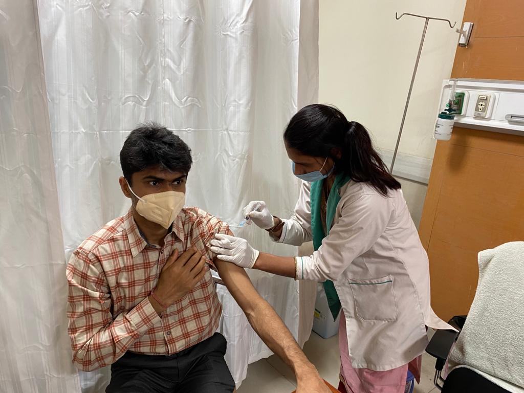 Second dose of vaccine taken by Suhas, DM Noida today on April 1st, 2021 in GIMS, Greater Noida @UPGovt @CMOfficeUP @ShishirGoUP